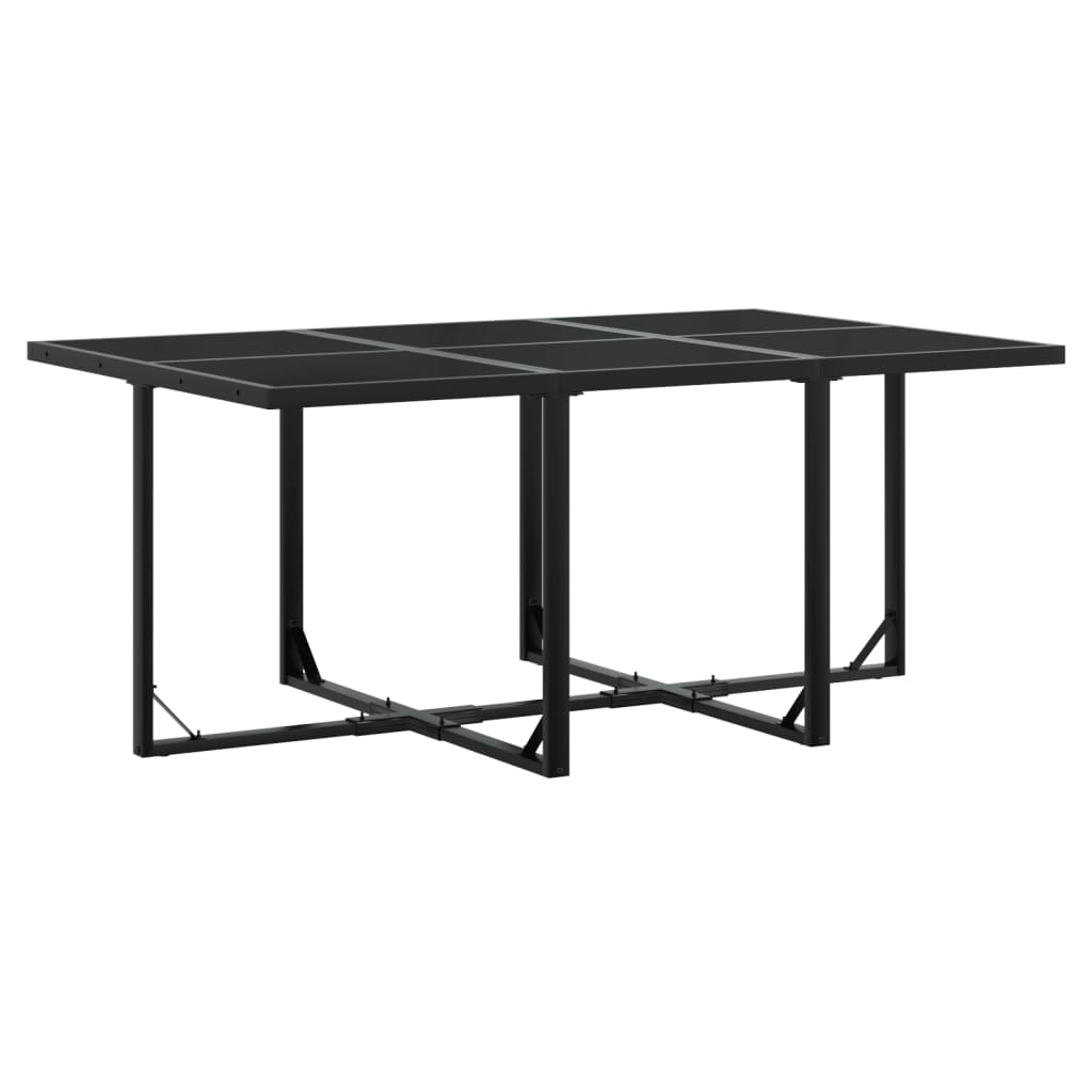 Set da Pranzo da Giardino 11 pz con Cuscini Nero in Textilene | homemem39