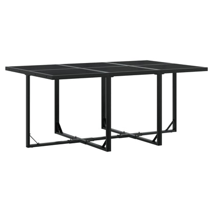 Set da Pranzo da Giardino 11 pz con Cuscini Nero in Textilene | homemem39