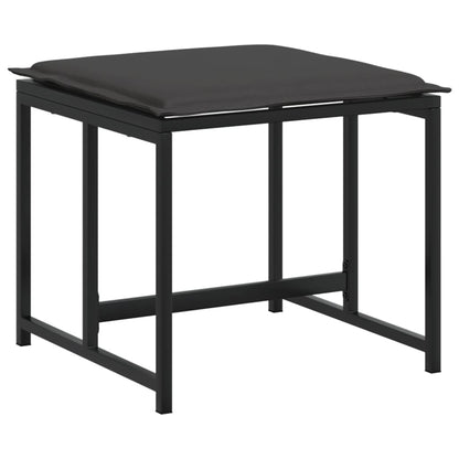 Set da Pranzo da Giardino 11 pz con Cuscini Nero in Textilene | homemem39