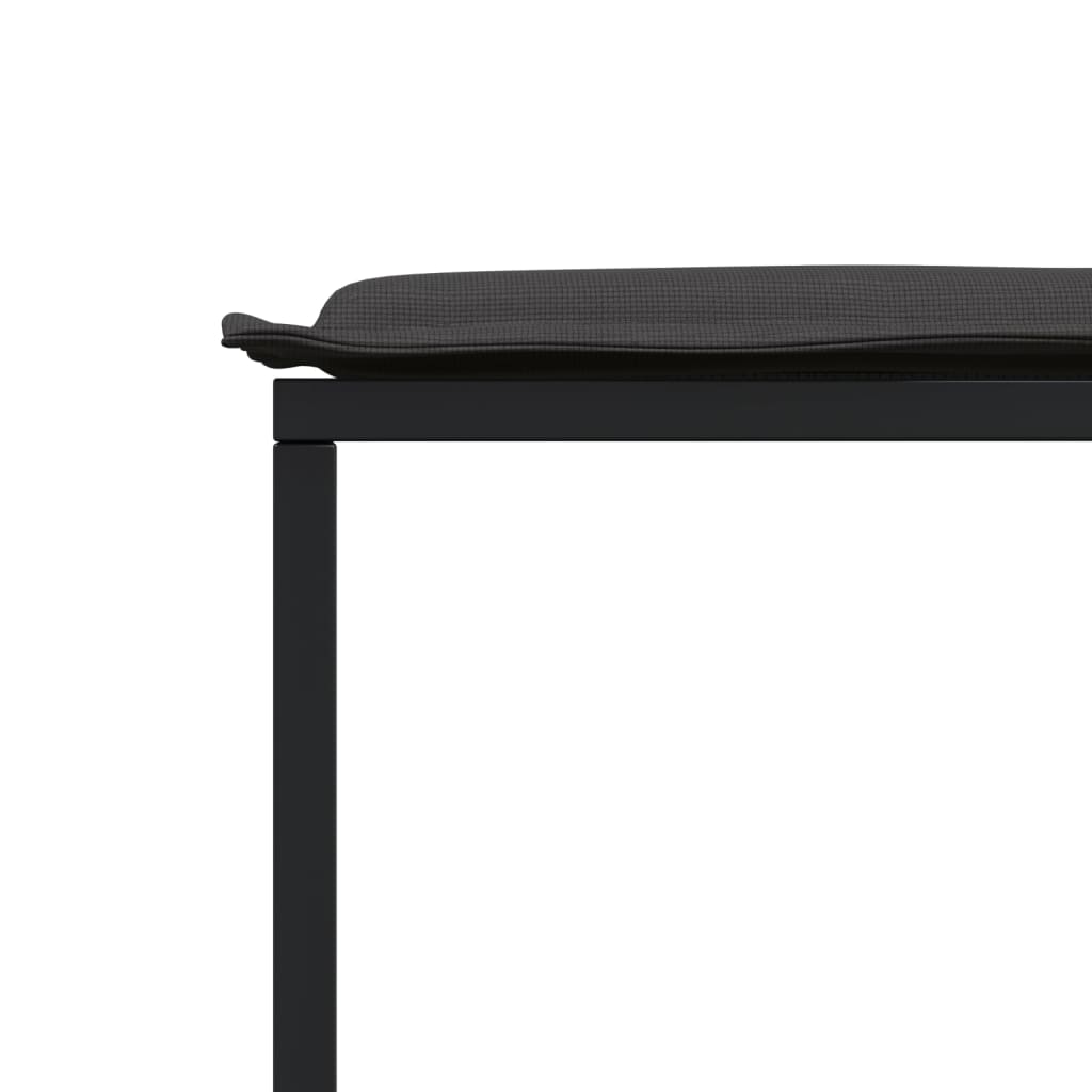 Set da Pranzo da Giardino 11 pz con Cuscini Nero in Textilene | homemem39