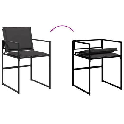Set da Pranzo da Giardino 13 pz con Cuscini Nero in Textilene | homemem39