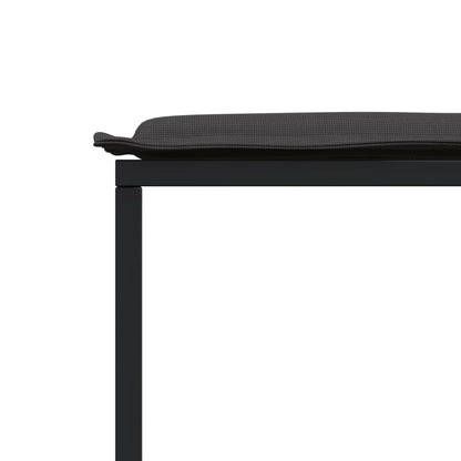 Set da Pranzo da Giardino 13 pz con Cuscini Nero in Textilene | homemem39