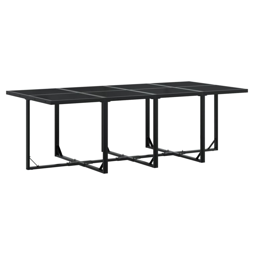 Set da Pranzo da Giardino 15 pz con Cuscini Nero in Textilene | homemem39