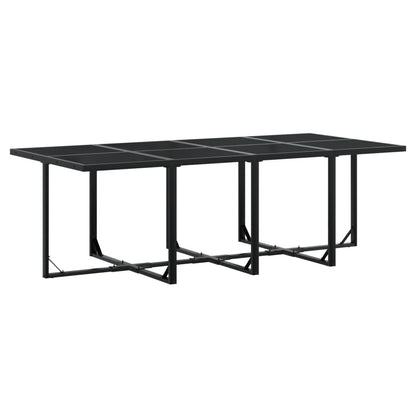 Set da Pranzo da Giardino 15 pz con Cuscini Nero in Textilene | homemem39