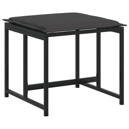 Set da Pranzo da Giardino 15 pz con Cuscini Nero in Textilene | homemem39