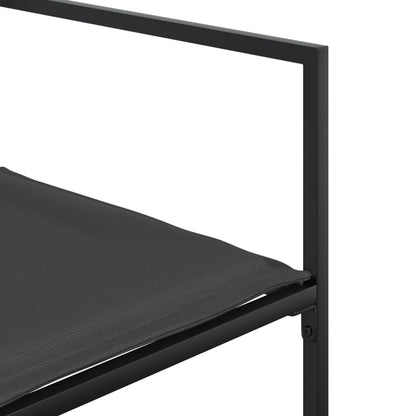 Set da Pranzo da Giardino 15 pz con Cuscini Nero in Textilene | homemem39