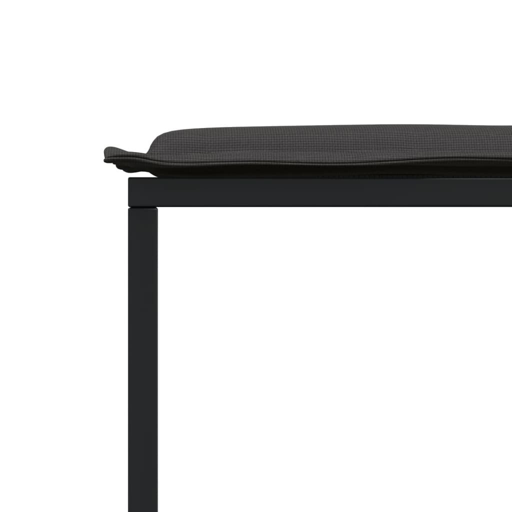 Set da Pranzo da Giardino 15 pz con Cuscini Nero in Textilene | homemem39