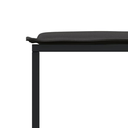 Set da Pranzo da Giardino 15 pz con Cuscini Nero in Textilene | homemem39