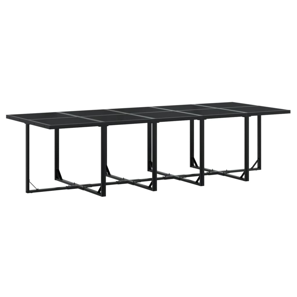 Set da Pranzo da Giardino 17 pz con Cuscini Nero in Textilene | homemem39