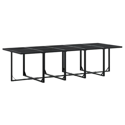 Set da Pranzo da Giardino 17 pz con Cuscini Nero in Textilene | homemem39