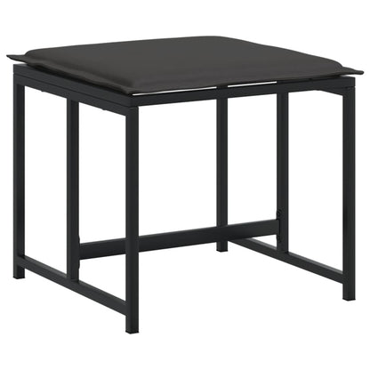 Set da Pranzo da Giardino 17 pz con Cuscini Nero in Textilene | homemem39