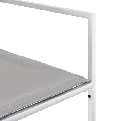 Set da Pranzo da Giardino 7 pz con Cuscini Bianco in Textilene | homemem39