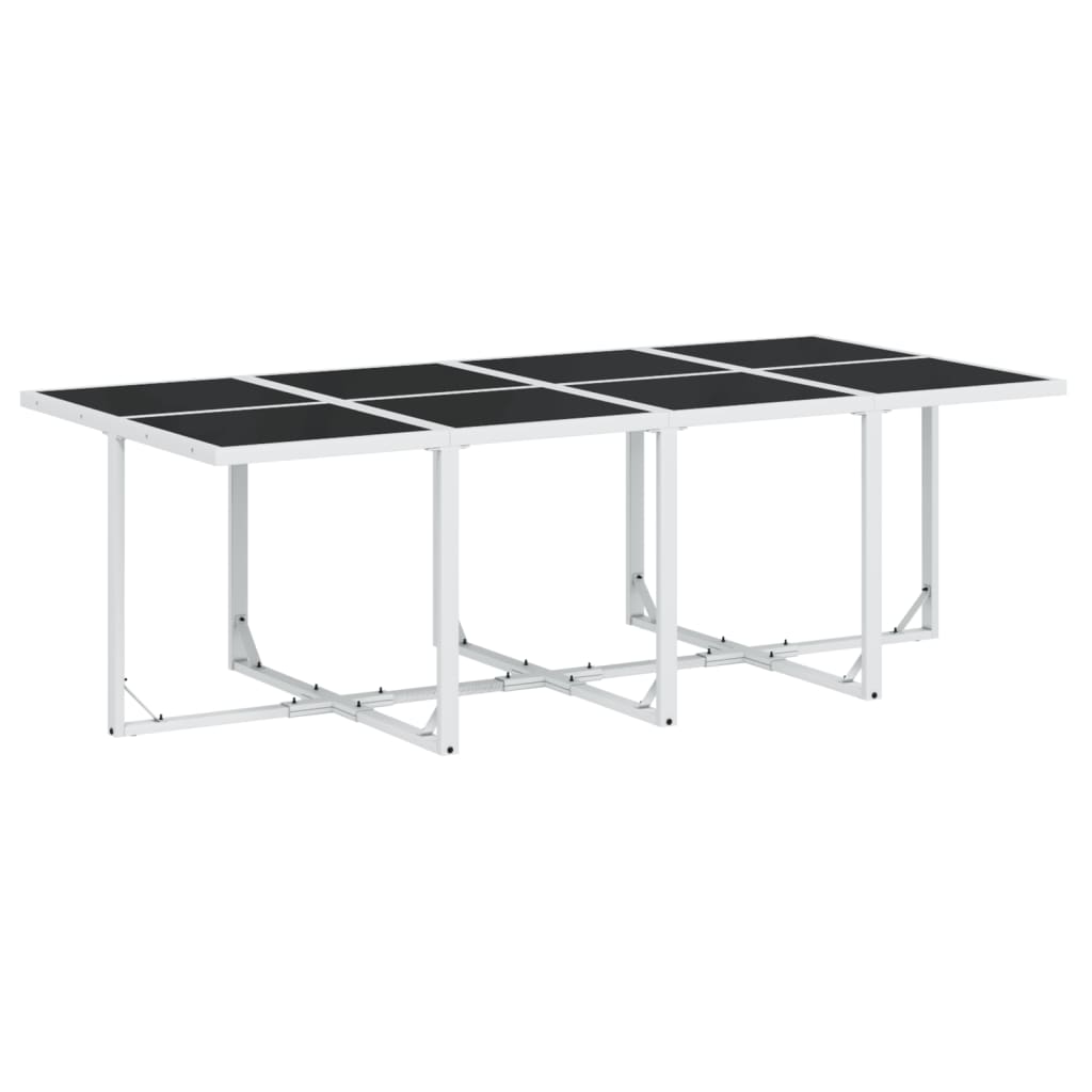 Set da Pranzo da Giardino 9 pz con Cuscini Bianco in Textilene | homemem39