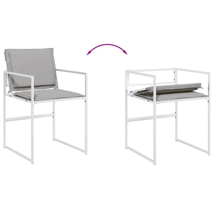 Set da Pranzo da Giardino 9 pz con Cuscini Bianco in Textilene | homemem39