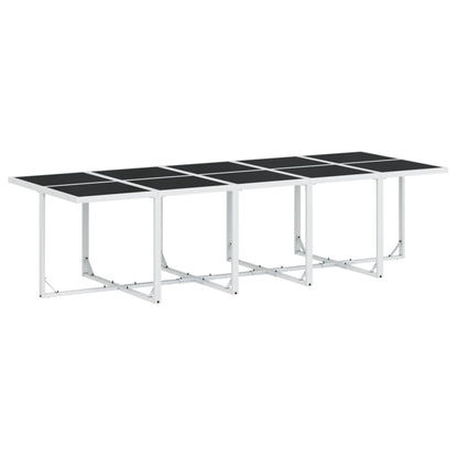 Set da Pranzo da Giardino 11 pz con Cuscini Bianco in Textilene | homemem39