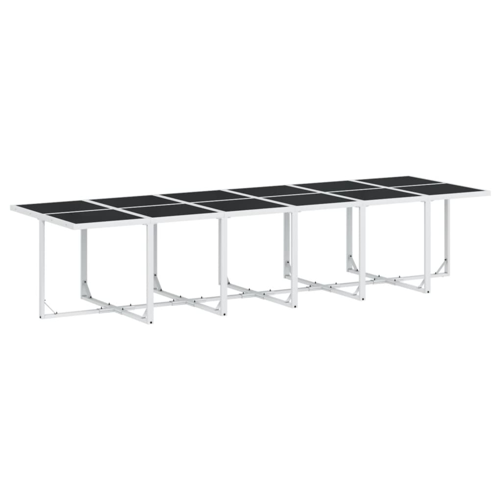 Set da Pranzo da Giardino 13 pz con Cuscini Bianco in Textilene | homemem39