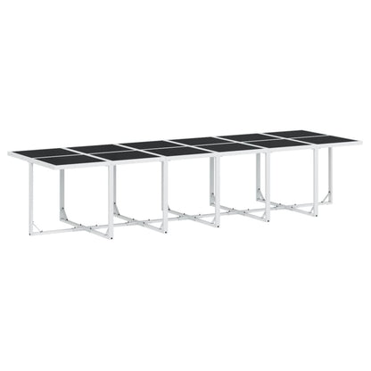 Set da Pranzo da Giardino 13 pz con Cuscini Bianco in Textilene | homemem39