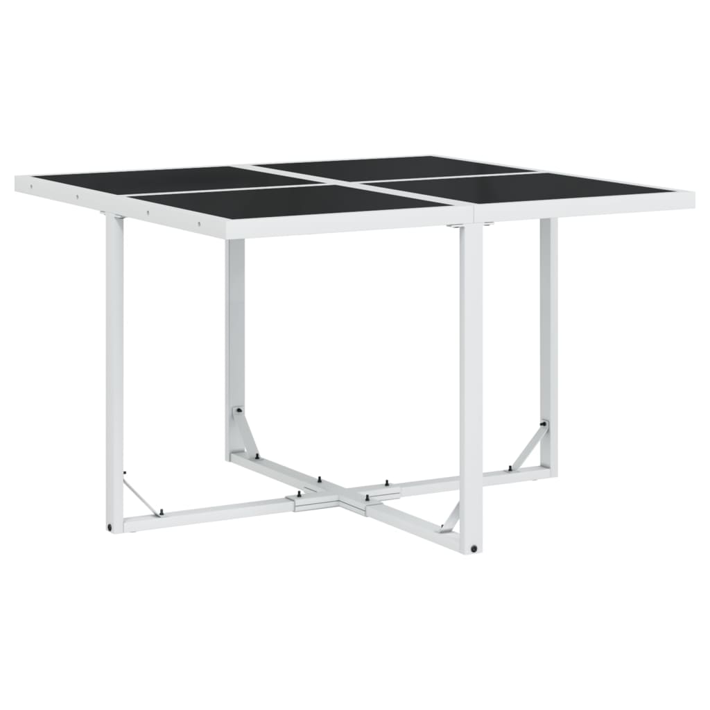 Set da Pranzo da Giardino 9 pz con Cuscini Bianco in Textilene | homemem39
