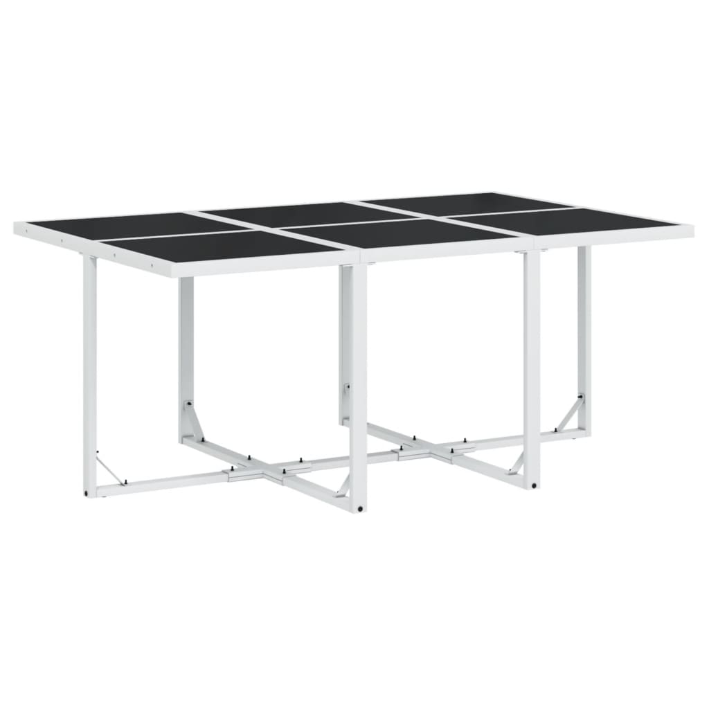 Set da Pranzo da Giardino 11 pz con Cuscini Bianco in Textilene | homemem39
