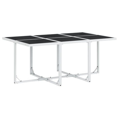 Set da Pranzo da Giardino 11 pz con Cuscini Bianco in Textilene | homemem39