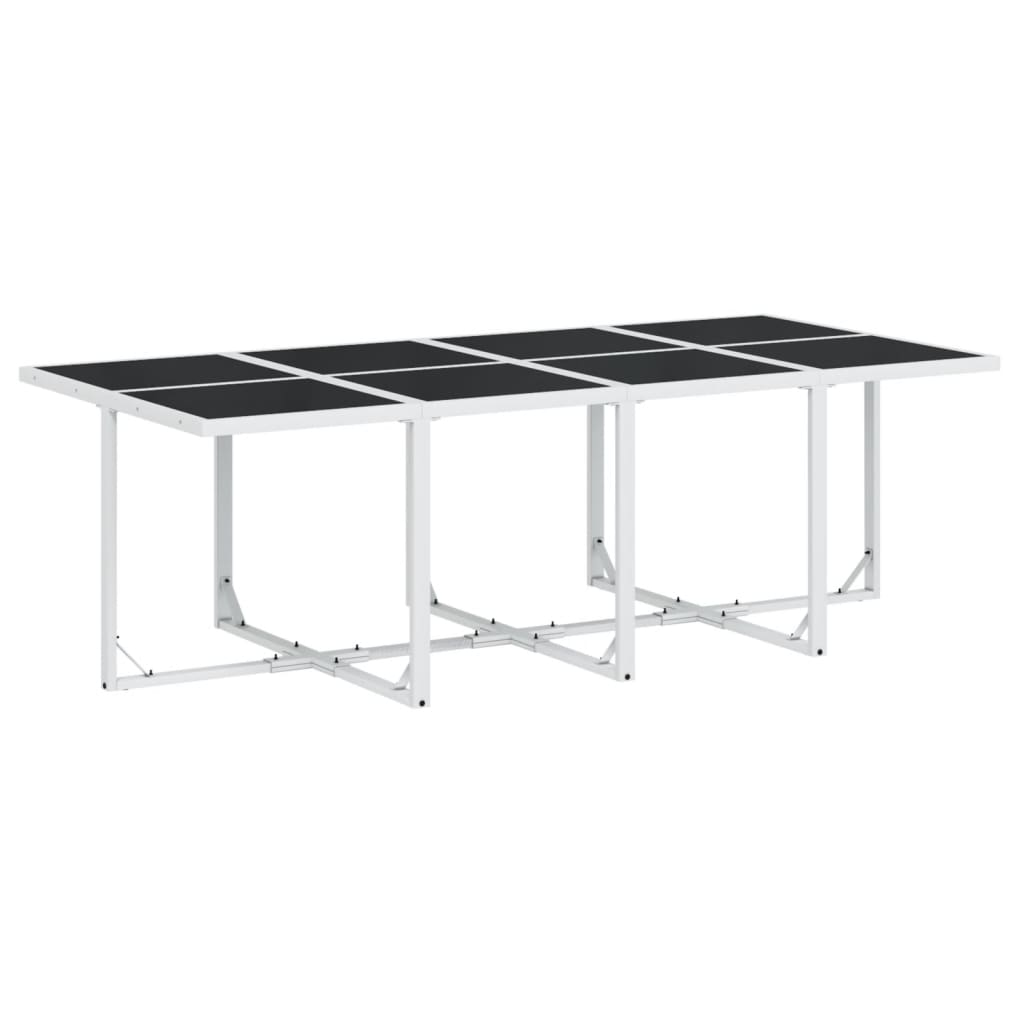 Set da Pranzo da Giardino 13 pz con Cuscini Bianco in Textilene | homemem39