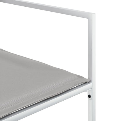 Set da Pranzo da Giardino 15 pz con Cuscini Bianco in Textilene | homemem39