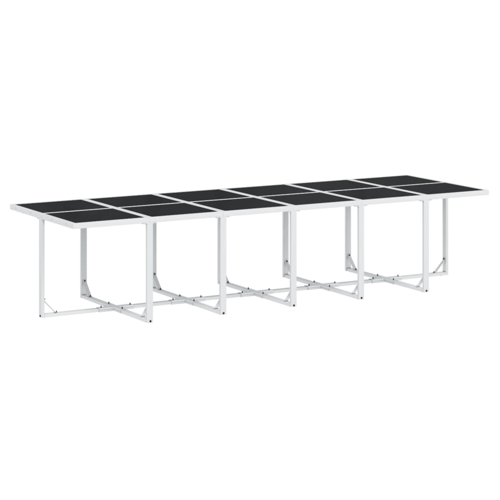 Set da Pranzo da Giardino 17 pz con Cuscini Bianco in Textilene | homemem39