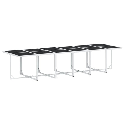 Set da Pranzo da Giardino 17 pz con Cuscini Bianco in Textilene | homemem39
