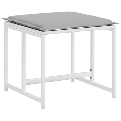 Set da Pranzo da Giardino 9 pz con Cuscini Bianco in Textilene | homemem39