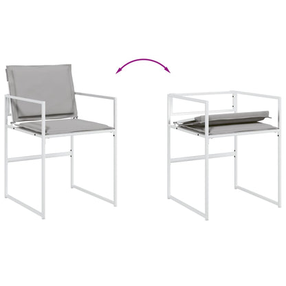 Set da Pranzo da Giardino 9 pz con Cuscini Bianco in Textilene | homemem39