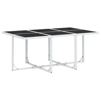 Set da Pranzo da Giardino 11 pz con Cuscini Bianco in Textilene | homemem39