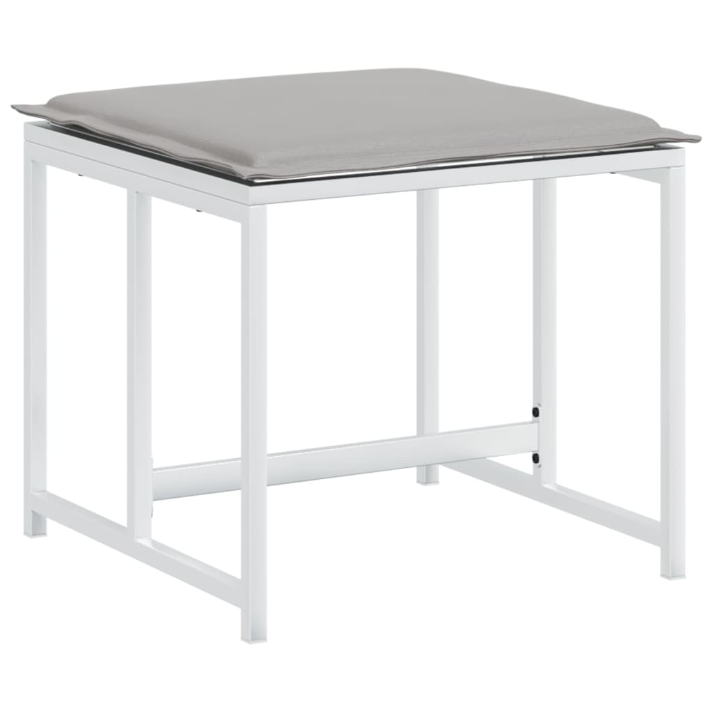 Set da Pranzo da Giardino 11 pz con Cuscini Bianco in Textilene | homemem39