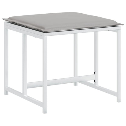 Set da Pranzo da Giardino 11 pz con Cuscini Bianco in Textilene - homemem39