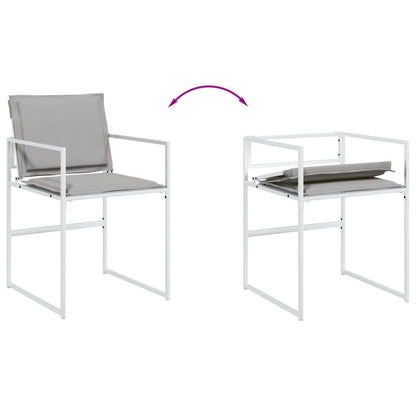 Set da Pranzo da Giardino 11 pz con Cuscini Bianco in Textilene | homemem39