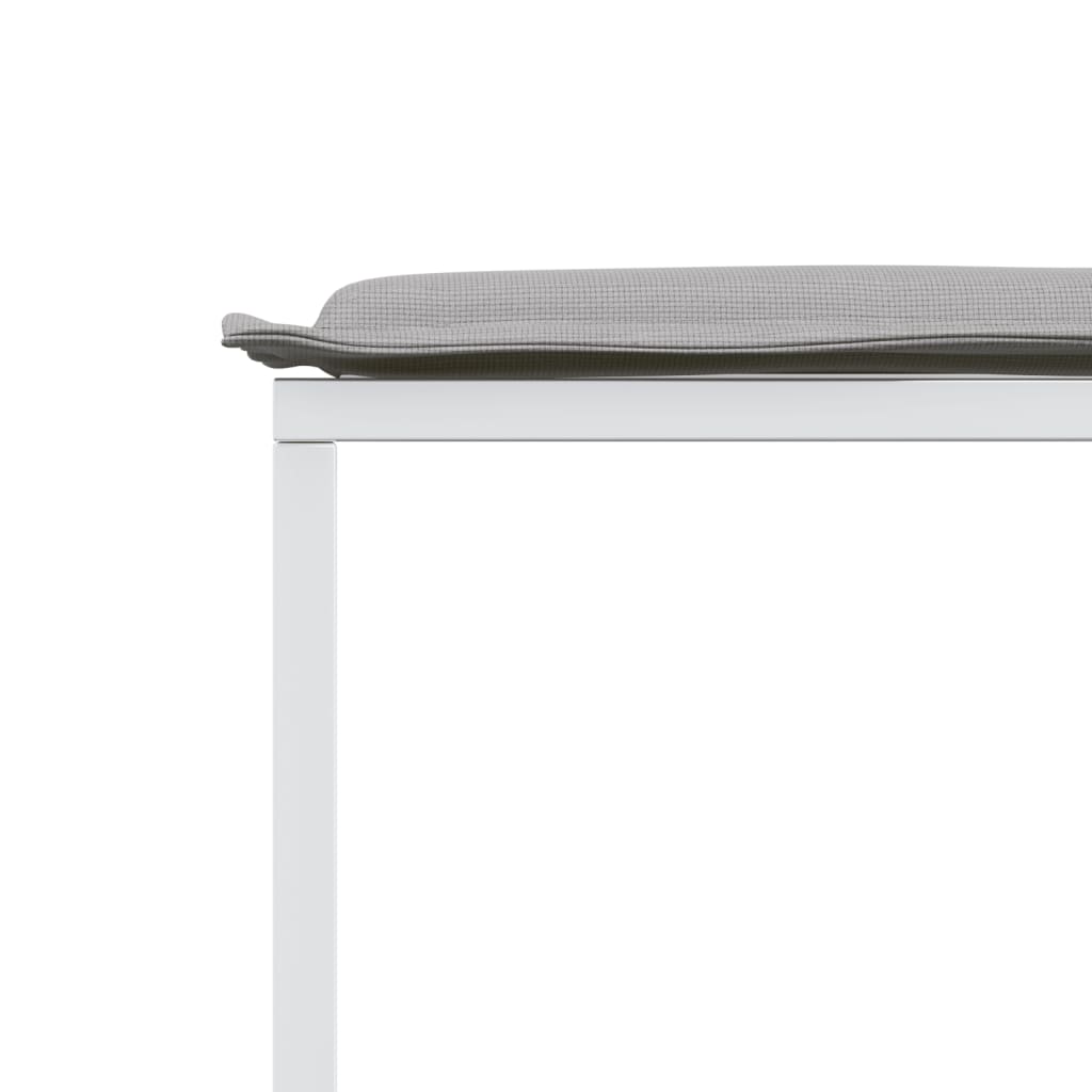 Set da Pranzo da Giardino 11 pz con Cuscini Bianco in Textilene | homemem39