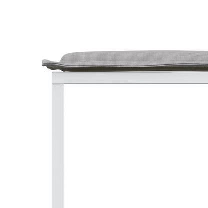 Set da Pranzo da Giardino 11 pz con Cuscini Bianco in Textilene - homemem39