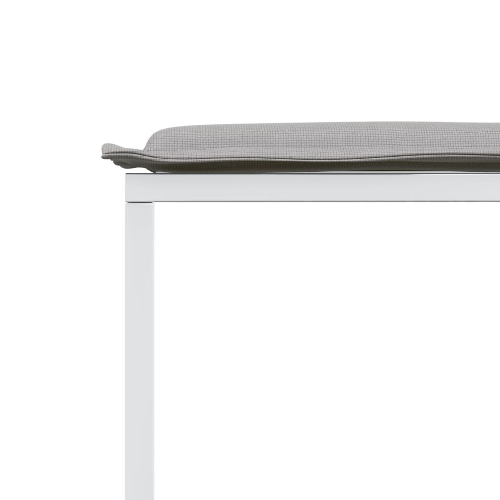 Set da Pranzo da Giardino 13 pz con Cuscini Bianco in Textilene - homemem39