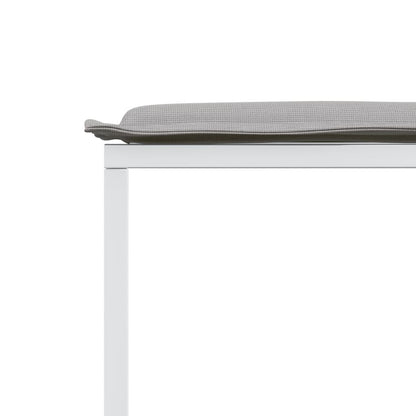 Set da Pranzo da Giardino 13 pz con Cuscini Bianco in Textilene - homemem39