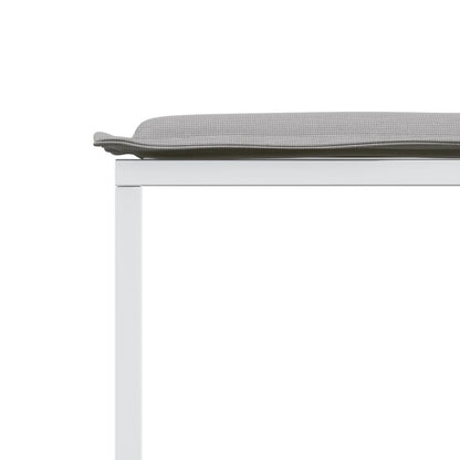 Set da Pranzo da Giardino 15 pz con Cuscini Bianco in Textilene | homemem39