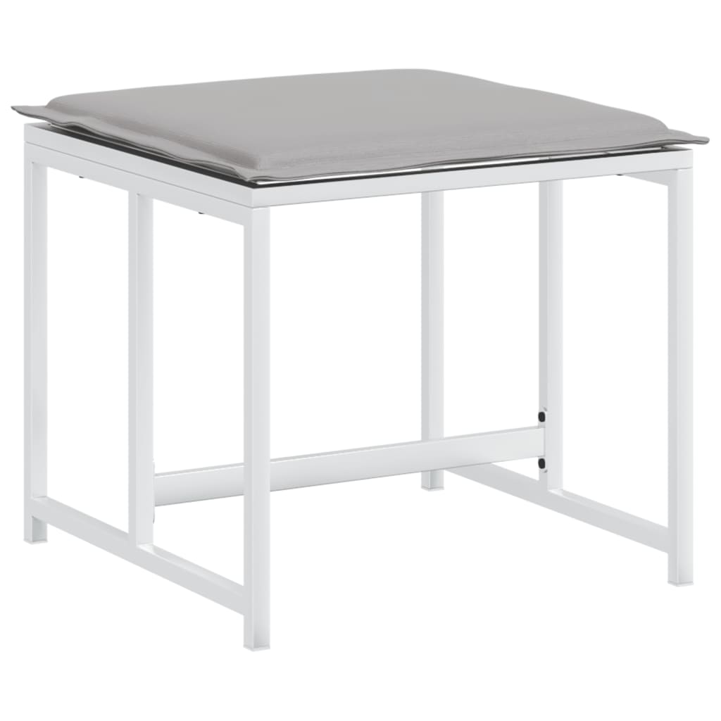 Set da Pranzo da Giardino 17 pz con Cuscini Bianco in Textilene | homemem39
