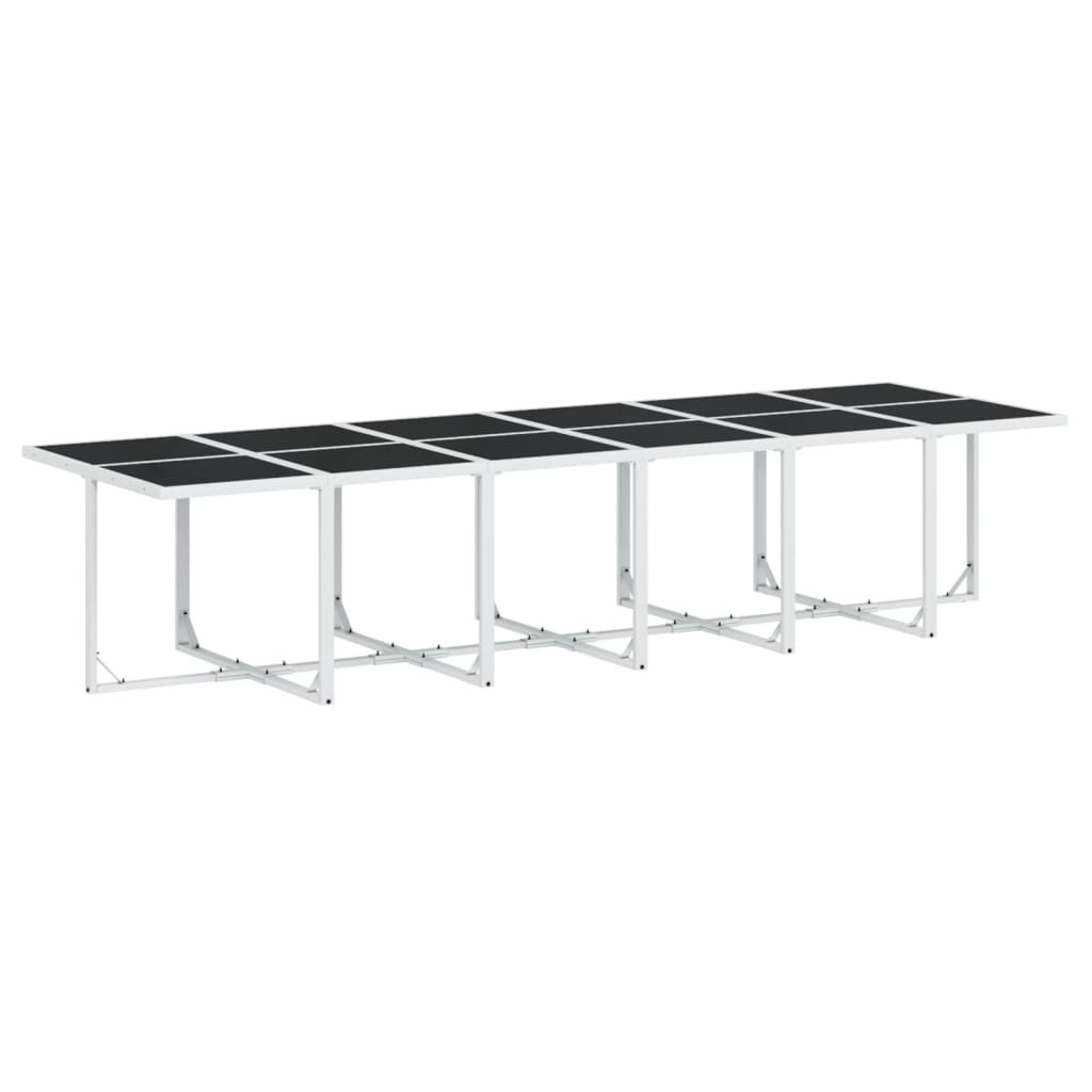 Set da Pranzo da Giardino 13 pz con Cuscini Bianco in Textilene | homemem39