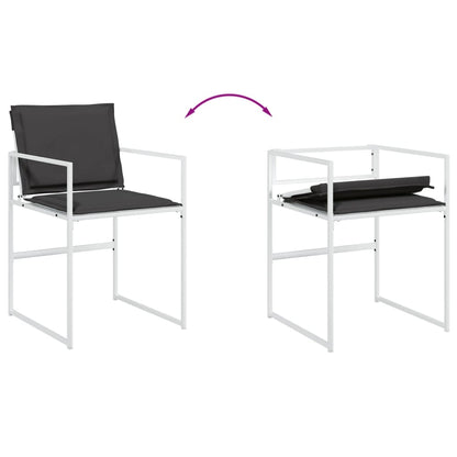 Set da Pranzo da Giardino 13 pz con Cuscini Bianco in Textilene | homemem39