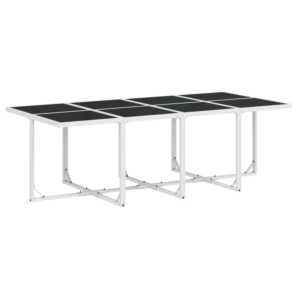 Set da Pranzo da Giardino 13 pz con Cuscini Bianco in Textilene | homemem39