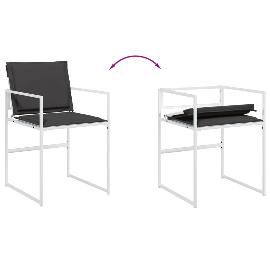 Set da Pranzo da Giardino 13 pz con Cuscini Bianco in Textilene | homemem39