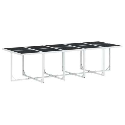 Set da Pranzo da Giardino 15 pz con Cuscini Bianco in Textilene | homemem39