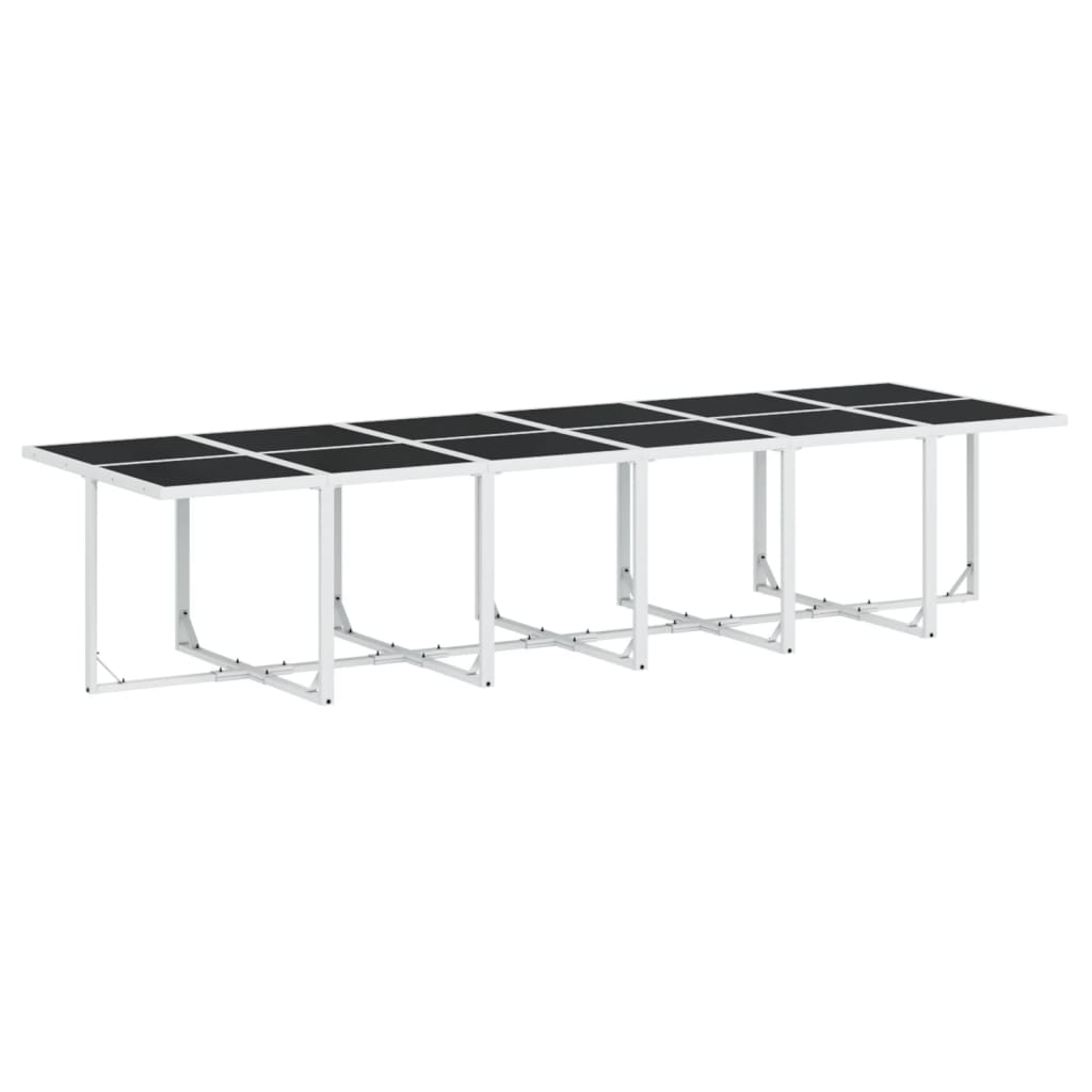 Set da Pranzo da Giardino 17 pz con Cuscini Bianco in Textilene | homemem39