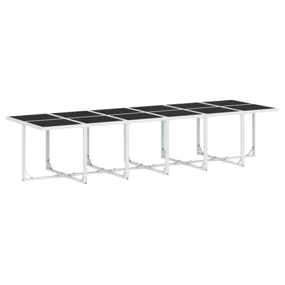 Set da Pranzo da Giardino 17 pz con Cuscini Bianco in Textilene | homemem39