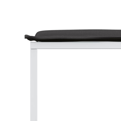 Set da Pranzo da Giardino 9 pz con Cuscini Bianco in Textilene