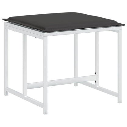 Set da Pranzo da Giardino 11 pz con Cuscini Bianco in Textilene