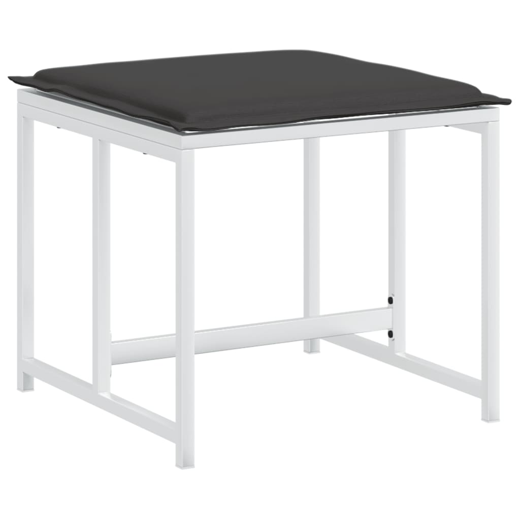 Set da Pranzo da Giardino 13 pz con Cuscini Bianco in Textilene | homemem39